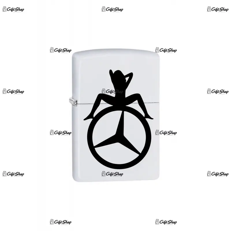 Mercedes, bricheta metalica gravata laser cu mesaj, model 2